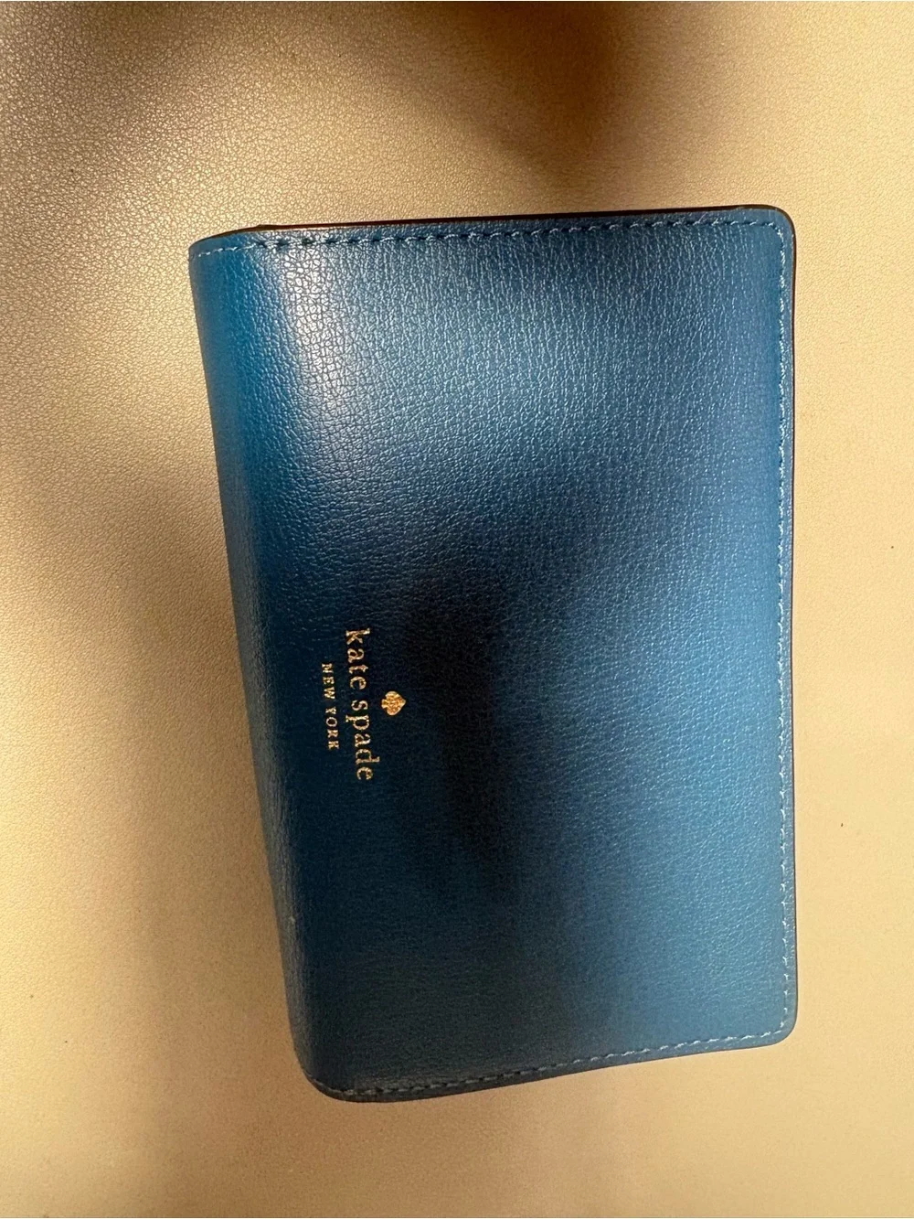 kate spade Deep Blue Leather Zip Card Wallet